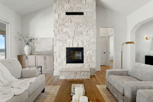 Living area with gas fireplace