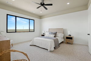 Master bedroom with panoramic window