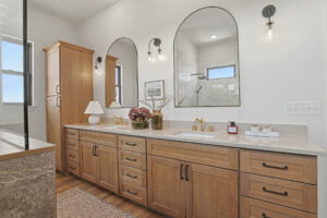 Vanities in the master bathroom