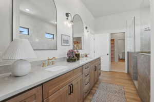 Vanities in the master bathroom