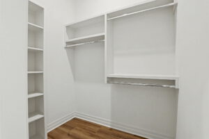Guest bedroom closet off the bathroom