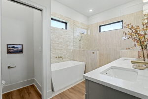 Master bathroom with water closet