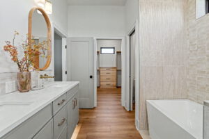 Master bathroom with freestanding tub