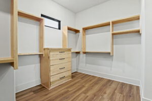 Master closet with built-in shelving