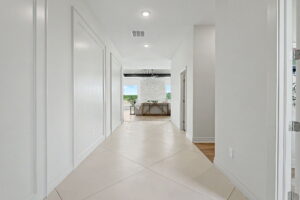 Front entry hallway looking into the living area